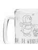 Mr. & Mrs. Panda Bierkrug Glas Smörle Winterzeit mit Spruch in Transparent