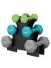 SONGMICS Hantel-Set in Grün-Aquamarin-Grau - (B)5 x (H)4.5 x (T)11.5 cm