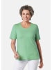 GOLDNER Kurzgröße:  Basic Baumwollshirt mit kurzem Arm in mintgrün