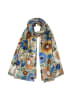 Faera Schal Blumenprint Kurze Fransen Weicher Fall in Beige