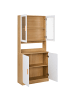 Beliani Vitrine CYGNET in Weiß/Braun - (W) 80 x (H) 182 x (L) 34 cm