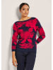MADELEINE Strickpullover mit U-Boot-Ausschnitt in marine / rubinrot
