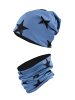 TupTam Unisex Kinder Beanie Mütze Schlauchschal Set in schwarz/blau