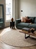 KADIMA DESIGN Teppich rund Uni flachgewebt pflegeleicht Wohnzimmer Flur Esszimmer in Natur