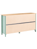 Beliani Sideboard LEONORA in Grün/Braun - (W) 150 x (H) 80 x (L) 40 cm