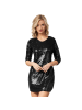 tectake Figurbetontes Kleid in einheitlicher Farbgebung, schwarz