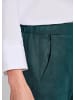 GOLDNER Schlupfhose Knöchellange Velourslederhose LOUISA in dunkelgrün