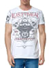 Rusty Neal Rocker T-Shirt Light Washed mit Skull-Print in Weiß