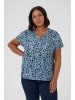 KAFFE curve Bluse kurzarm KCamina Loose fit in Black/Windsurfer Flower Print