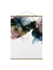 WALLART Stoffbild mit Posterleisten - Blumenbogen mit Gold in Blau