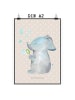 Mr. & Mrs. Panda Poster Elefant Seifenblasen ohne Spruch in Beige Pastell
