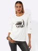 creation L Rundhalsshirt in ecru-schwarz-bedruckt