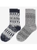 Occulto 2er Pack Dicke Merino Wollsocken Lumi in Grau-Navy