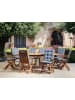Beliani 16er-Set Gartenstuhl MAUI PREMIUM in Braun/Blau