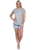NORMANN e Pyjama kurzarm Shorty Fontprint - 74582 in hellblau