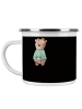 Mr. & Mrs. Panda Camping Emaille Tasse Brautjungfern Party mit S... in Schwarz
