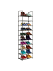 relaxdays Schuhregal "10 Ebenen" in Schwarz - (B)45 x (H)174 x (T)30 cm