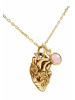 Gemshine Halskette mit Anhänger anatomisches Herz Rosenquarz in gold coloured