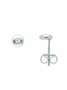 Adeliás Damen 585 Weißgold Ohrringe / Ohrstecker mit Zirkonia Ø 5 mm in silber