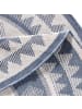 NORTHRUGS In- & Outdoor Wendeteppich Jamaica rund blau creme