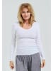 Seamless Basic Top Retro V-neck in White