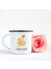Mr. & Mrs. Panda XL Emaille Tasse Fuchs Mama mit Spruch in Weiß
