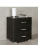 KADIMA DESIGN Nachtkonsole LATINA Holz Nachttisch modern mit 3 Schubladen schwarz in Schwarz