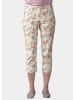 GOLDNER Kurzgröße:  Druckhose mit ausgefallenem Blumenmuster in weiß / gemustert