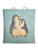 Mr. & Mrs. Panda Tote Bag Pinguin umarmen ohne Spruch in Eisblau