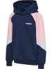 Hummel Kapuzenpullover Raglanärmel Hmljr Loose Kinder in DRESS BLUE/ROSEATE SPOONBILL