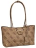 Guess Shopper Janie Logo Girlfriend Carryall in Latte Logo
