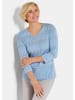 GOLDNER Sommerpullover mit V-Ausschnitt in hellblau