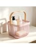 relaxdays 2 x Drahtkorb in Rosa/ Natur - (B)26 x (H)17,5 x (T)24 cm