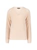 Zero  Strukturpullover mit V-Ausschnitt in Dark Cream Melange