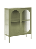 Beliani Vitrine SARRE in Grün - (W) 90 x (H) 111 x (L) 35 cm