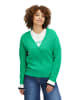 CARTOON Strick-Cardigan mit V-Ausschnitt in Green/White