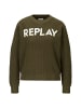 Replay Strickpullover Cotton Fresh Handfeel - 7 Gg in grün