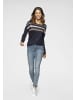 Laura Scott Strickpullover in marine-beige gestreift
