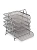 relaxdays Dokumentenablage in Silber - (B)30 x (H)37,5 x (T)35 cm