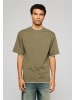 Urban Classics Tall Tee in olive/white