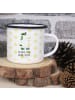 Mr. & Mrs. Panda XL Emaille Tasse Einhorn Joker mit Spruch in Weiß