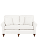 Beliani 2-Sitzer Sofa GINNERUP in Weiß/Braun - (W) 154 x (H) 84 x (L) 76 cm