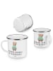 Mr. & Mrs. Panda Emaille Becher Brautjungfern Party mit Spruch in Transparent