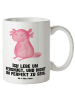 Mr. & Mrs. Panda Steinguttasse Axolotl Niedlich mit Spruch in Weiß