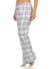 NORMANN Dame Flanell Schlafanzug Hose kariert Baumwolle - 50452 in Blau