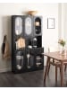 Beliani Vitrine LANGFORD in Schwarz - (W) 100 x (H) 178 x (L) 38 cm