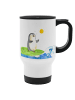 Mr. & Mrs. Panda Travel Mug Pinguin Surfer ohne Spruch in Weiß
