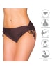 Aquarti Aquarti Damen Bikinihose mit Raffung und Schnüren in braun