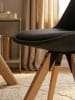KADIMA DESIGN Esszimmerstühle 2er-Set | Stoff, Holzbeine, Skandinavischer Stil in Anthrazit