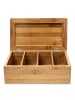 relaxdays Teebox in Natur - (B)28,5 x (H)9 x (T)16 cm